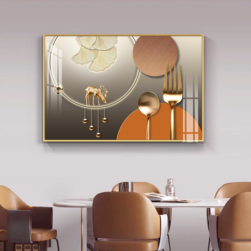 餐厅装饰画北欧酒杯挂画客厅入户玄关几何抽象背景墙壁画酒店装饰图片