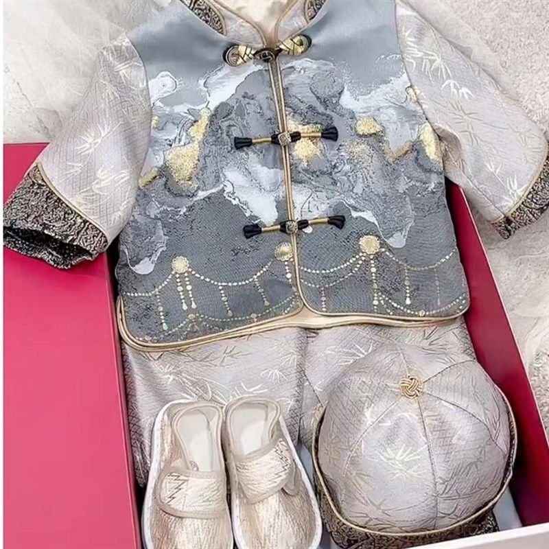 周岁礼服男童中国风秋冬季新中式唐装宝宝高端生日抓周冠衣新年服