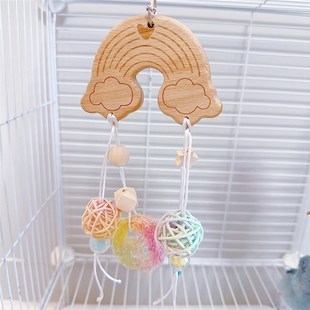 8玖-天然鹦鹉啃咬解闷玩具干果藤球挂串玄风牡丹磨嘴咬串鸟笼挂件