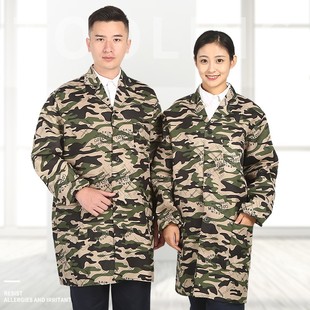 蓝大褂长袖 仓管工厂汽修搬运劳保服 工作服男女定制防尘褂防尘长款