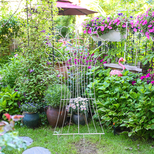 沐子哥庭院铁艺花架屏风铁线莲月季爬藤花墙