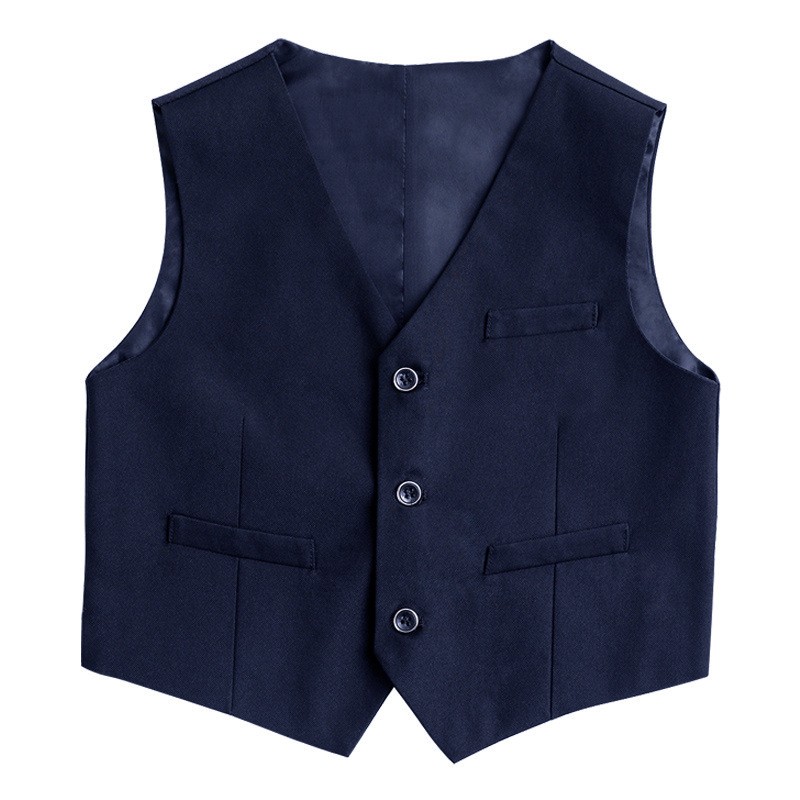 男童西装马甲黑色胖童大童小学生英伦风马夹加肥加大儿童演出礼服