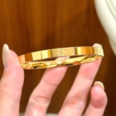 光面素圈亮面手镯女沙金仿真黄金999一字手环2025新款 送女友 爆款