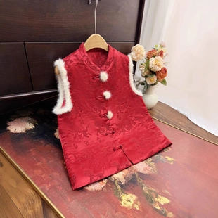【暖意融融】新中式加棉提花拜年服马甲高级感改良唐装保暖马夹女