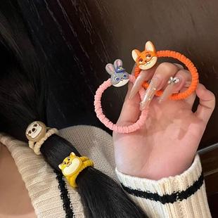 疯狂动物城朱迪尼克发圈卡通高弹力甜美皮筋网红闺蜜儿童超萌发绳