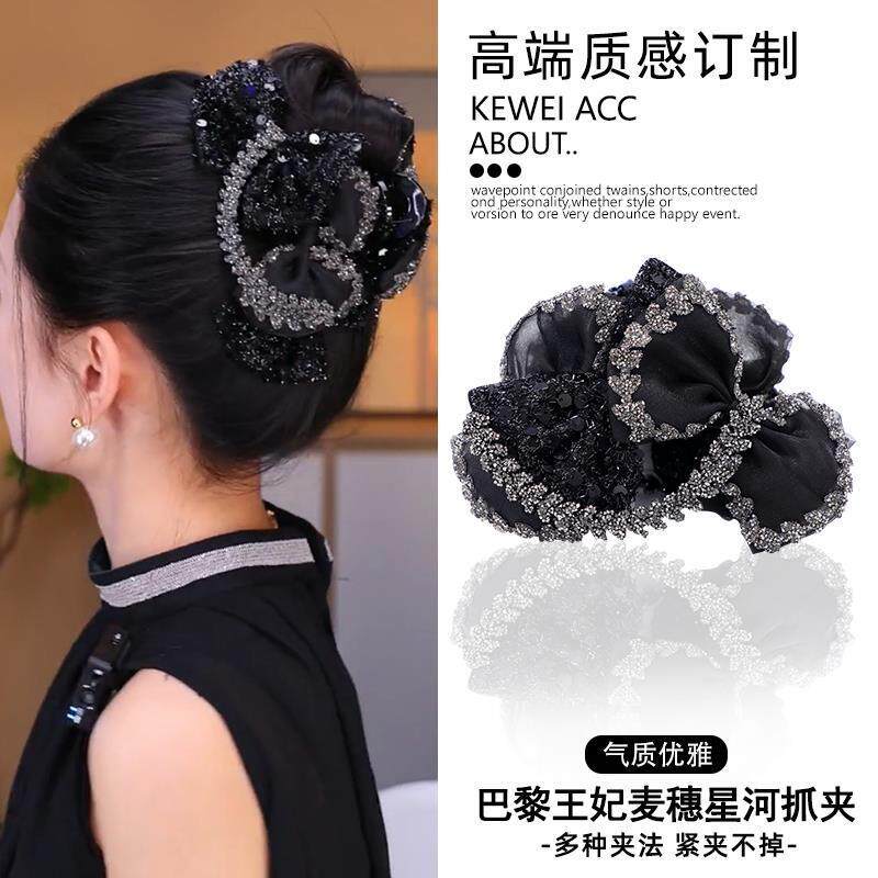 高级感蝴蝶结抓夹麦穗发夹女显发量多发卡后脑勺盘发鲨鱼夹子头饰