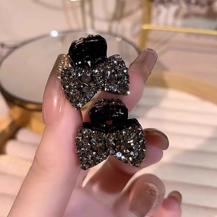 闪钻迷你蝴蝶结小抓夹轻奢小号刘海前额发夹女头顶发卡侧边小夹子