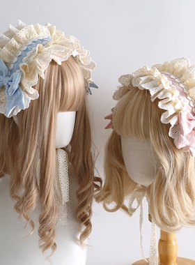 多色原创lolita发带甜美蕾丝蝴蝶结cla系可爱芭蕾风可搭芙蝶之心