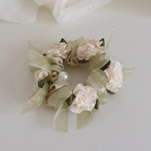 2025新款 森系花朵栀子花发圈发饰头饰超仙少女格林系扎头发发绳