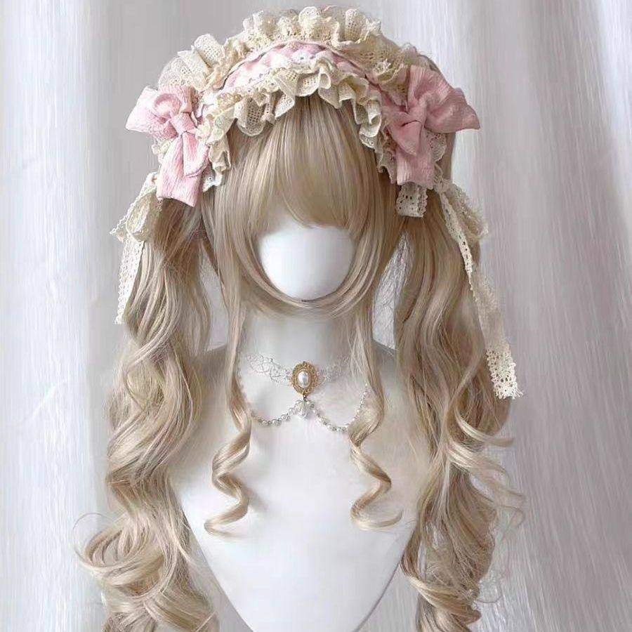 多色原创lolita发带甜美蕾丝蝴蝶结cla系可爱芭蕾风可搭芙蝶之心