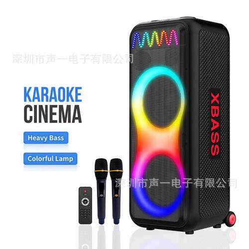 ZQS10212新100W广场舞音响演出K歌跳舞大功率移动双话筒音箱
