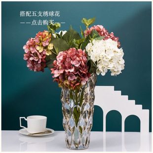 琉光水晶玻璃花客厅样板间酒店卧室插花装 美式 饰器皿摆件工艺