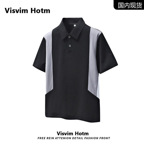 VISVIM BESSEL男士短袖t恤新款纯棉夏季潮牌拼接半袖上衣打底衫