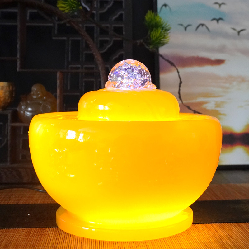 透光转运球招财水晶球石材送礼流水喷泉摆件家居装饰客厅开 业礼