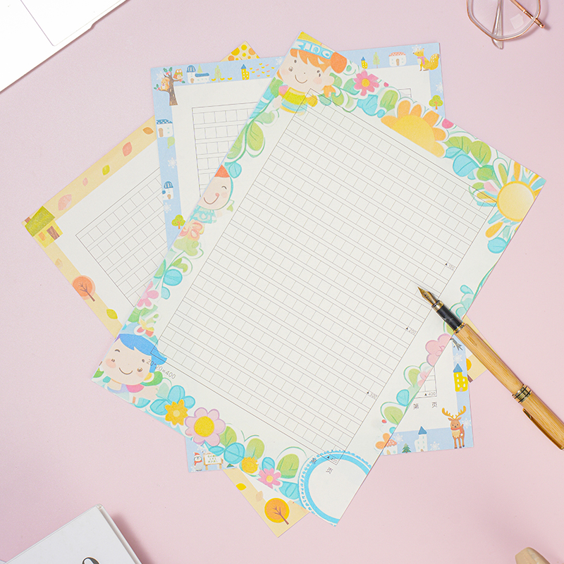 加厚A4双面印刷卡通信纸作文纸