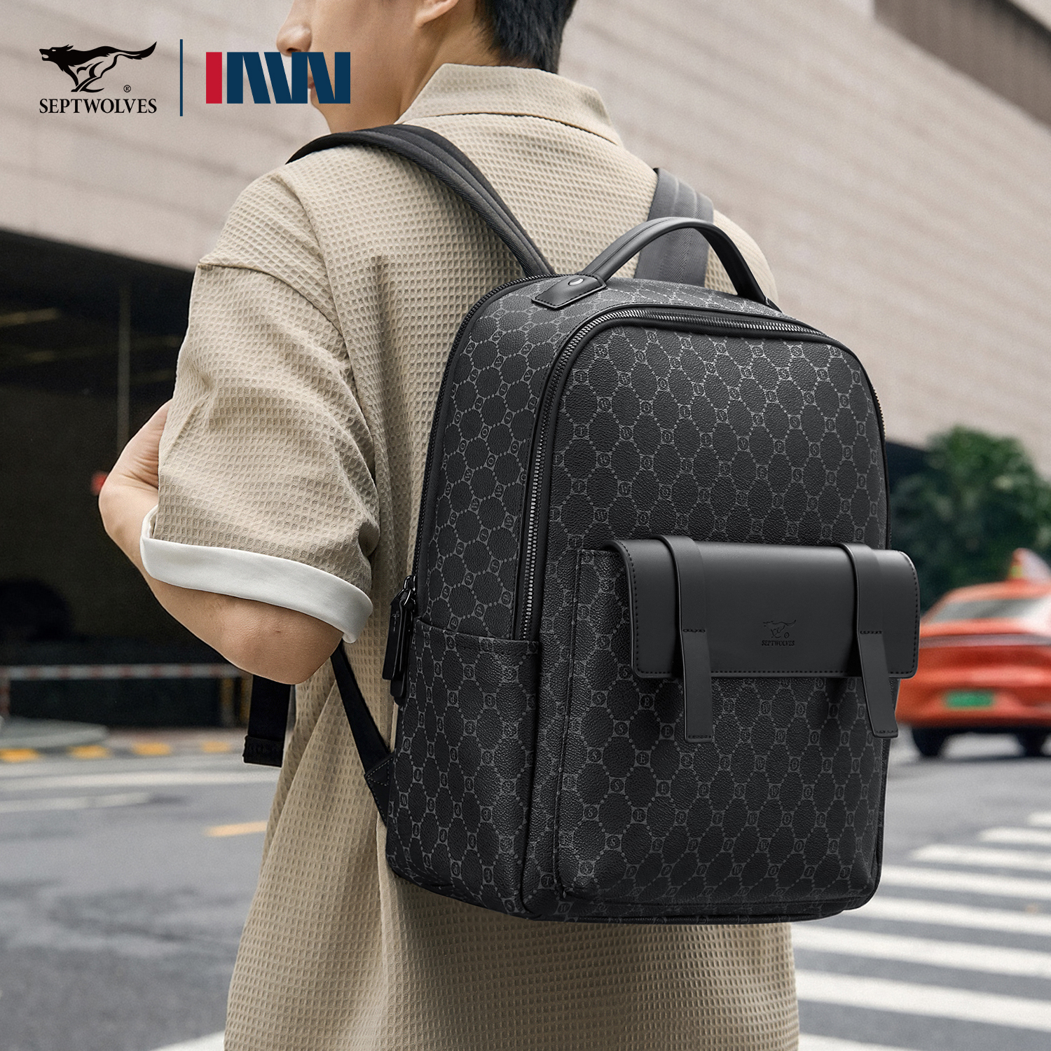 七匹狼男士轻便双肩包新款旅行包