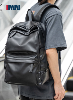 七匹狼皮质双肩包男士2026新款大容量旅行包学生书包电脑通勤背包