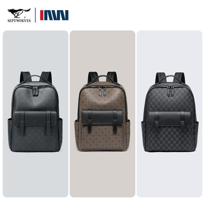 七匹狼商务双肩包男大容量旅行包