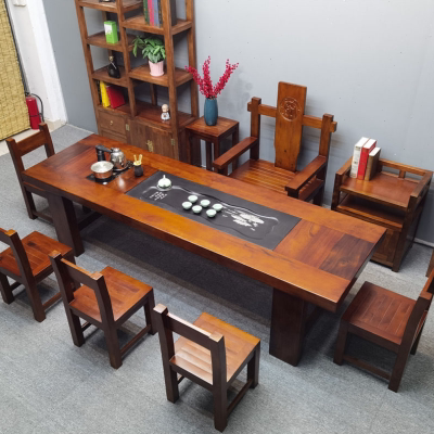 坚固耐用老船木茶桌椅组合茶台实木茶具套装一体公室泡茶大桌子