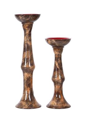 新中式中古侘寂风油画烛台蜡烛安静手绘几何的抽象摆件书房卧室