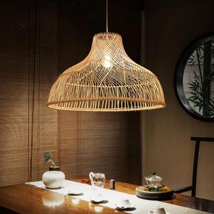 东南亚日式 民宿田园火锅饭店手工禅意草帽鸟巢原生态藤艺吊灯 风格