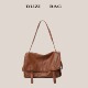 DUZI 美拉德棕色气质通勤风软皮托特包女大容量邮差包单肩斜挎包