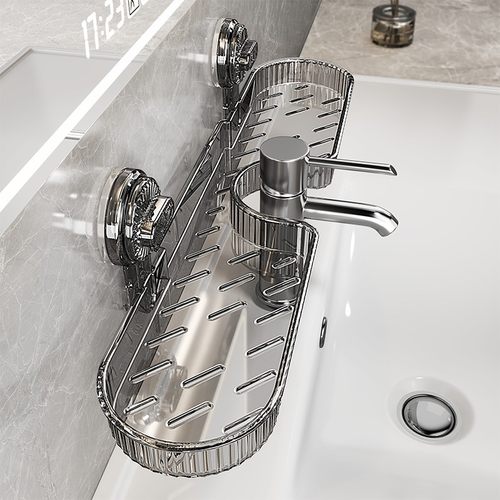 吸盘洗漱台置物架壁挂免打孔卫生间浴室镜前洗手池水龙头收纳挂架