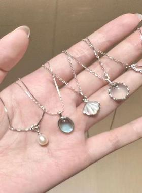 夏季甜美五件套小众气质设计项链月光石轻奢简约百搭颈链锁骨
