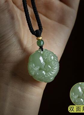 双面雕刻有求必应吊坠貔貅抱福本命年平安护身项链高档松紧绳挂件