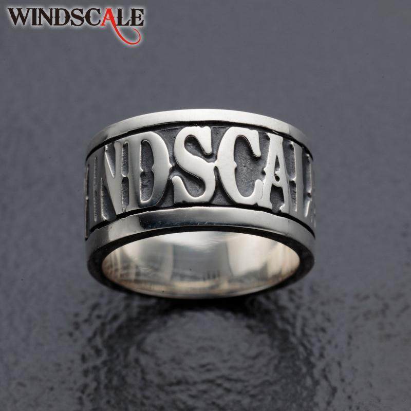 假面骑士W 左翔太郎同款 宽面字母开口戒指ins原创设计