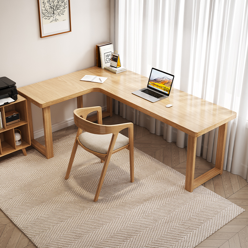 全实木转角书桌定制L型电脑桌靠墙拐角桌子7字型中学生家用办公桌