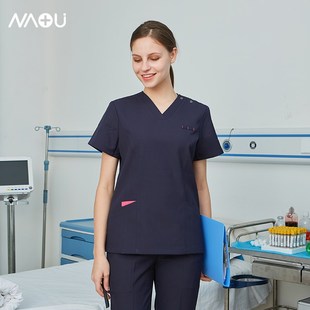 南欧鱼手术室衣服女短袖 刷手服医生隔离衣洗手衣美容院护士工作服