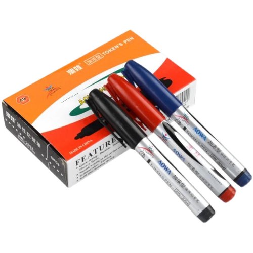 2004油性记号笔大头笔超长油性笔包邮黑红蓝色不可擦快递笔勾线笔