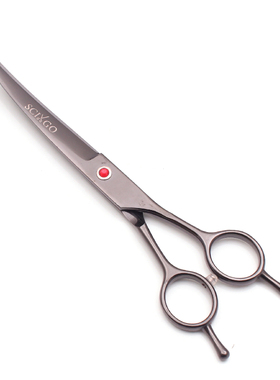 黑色宠物剪刀7寸直剪平剪狗狗打薄鱼骨牙剪弯剪猫咪泰迪美容剪子