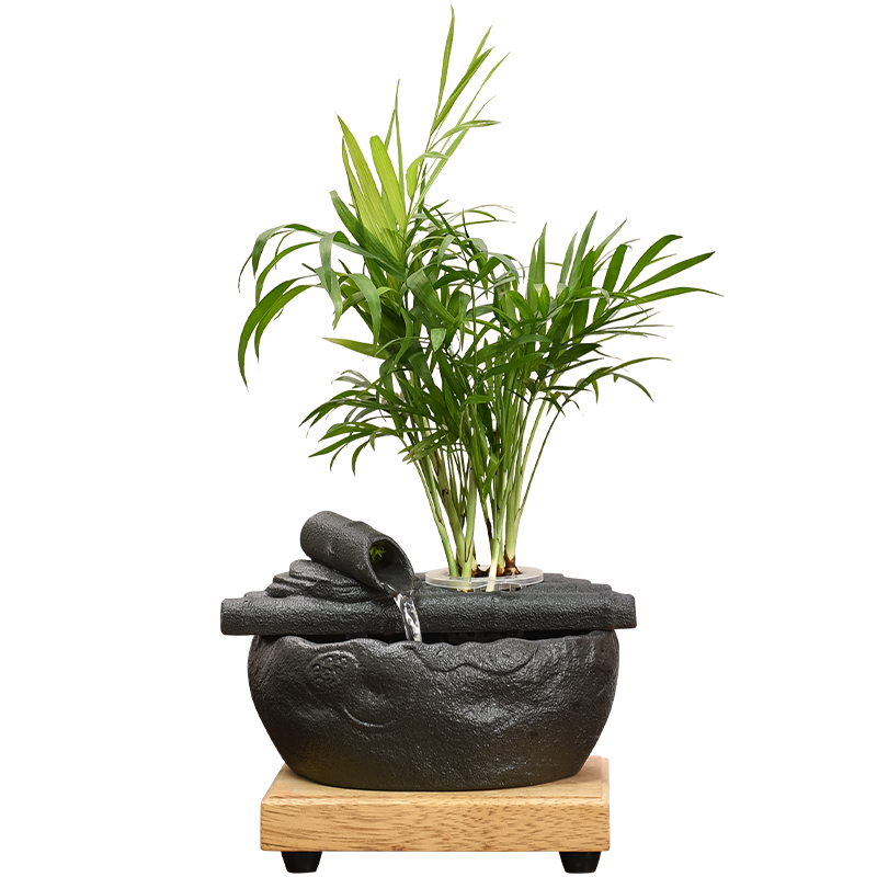 新中式陶瓷流水喷泉摆件创意办公室客厅桌面装饰茶室招财循环水景