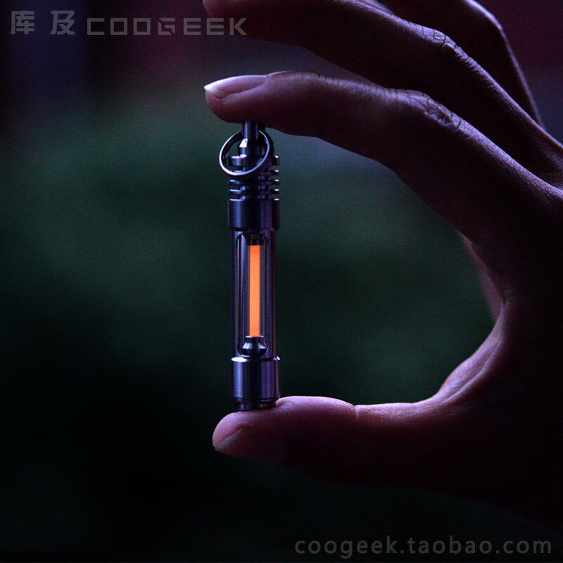 钛合金氚管钥匙扣自发光25年氚气管项链吊坠 可拆卸核反应堆设计