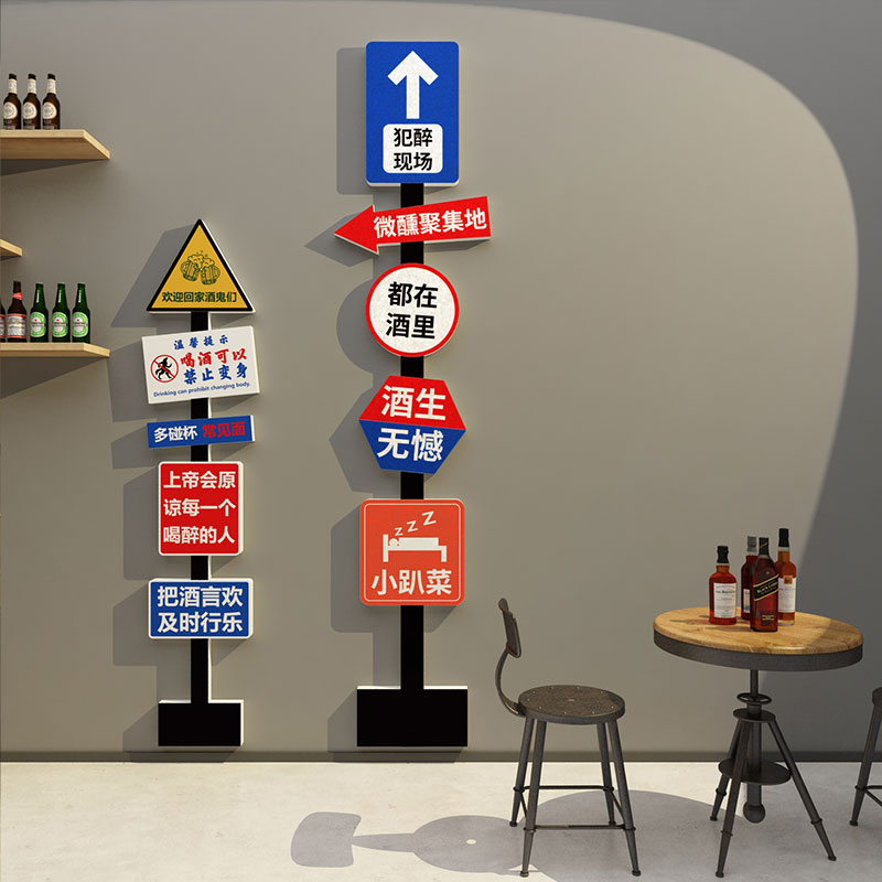 酒吧墙面装饰品场景布置小酒馆火锅烧烤肉餐饮饭店网红创意工业风