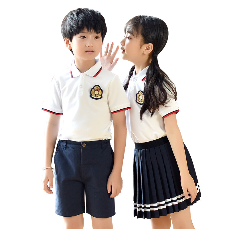 幼儿园园服套装英伦学院风短袖夏季校服男女童装中小学生班服校服