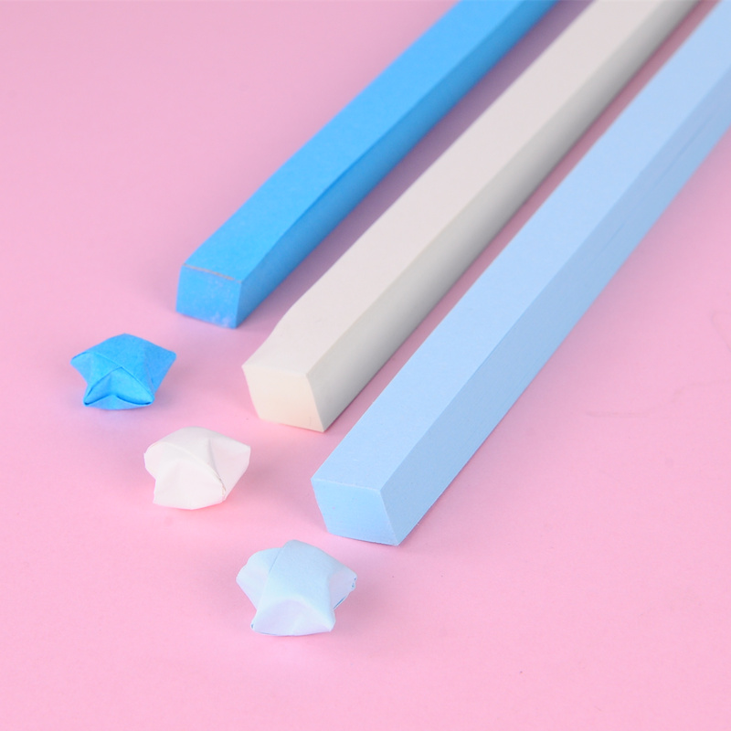 许愿星星折纸条五角星成品学生材料手工纸彩色星星管制作diy创意