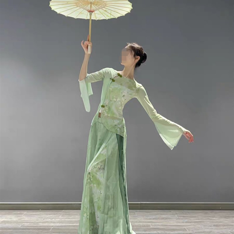 油纸伞舞蹈服装上春山演出服中国风古典舞声韵纱衣套装江南表演服