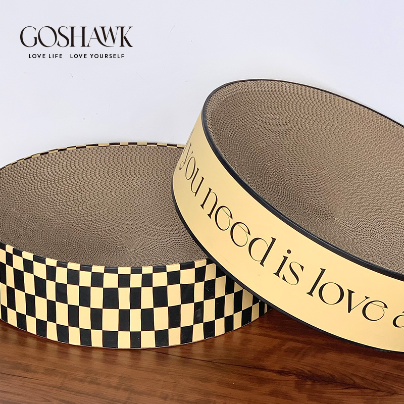 GOSHAWK猫抓板窝圆形猫爪板耐磨瓦楞纸猫窝抓盘一体不掉屑猫玩具