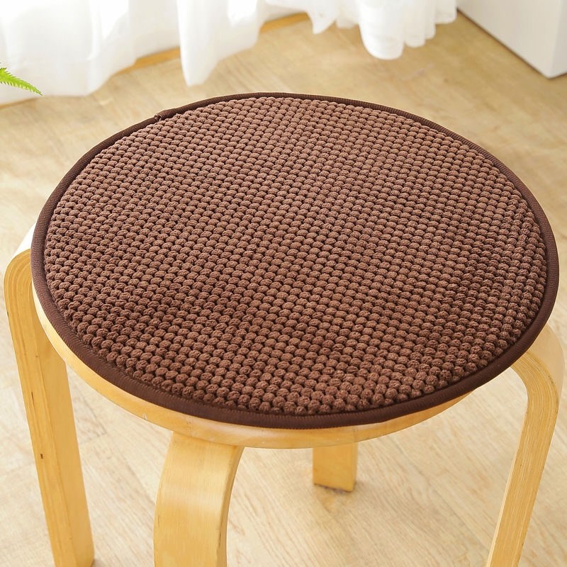 定做圆形海绵椅子垫久坐软包坐垫子饭厅卡座圆凳吧台圆椅座垫毛绒