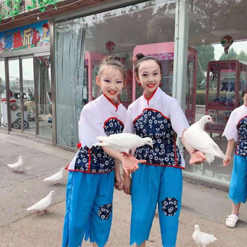 小荷风采那时花开表演服儿童映山红舞蹈演出民族服装村姑六一