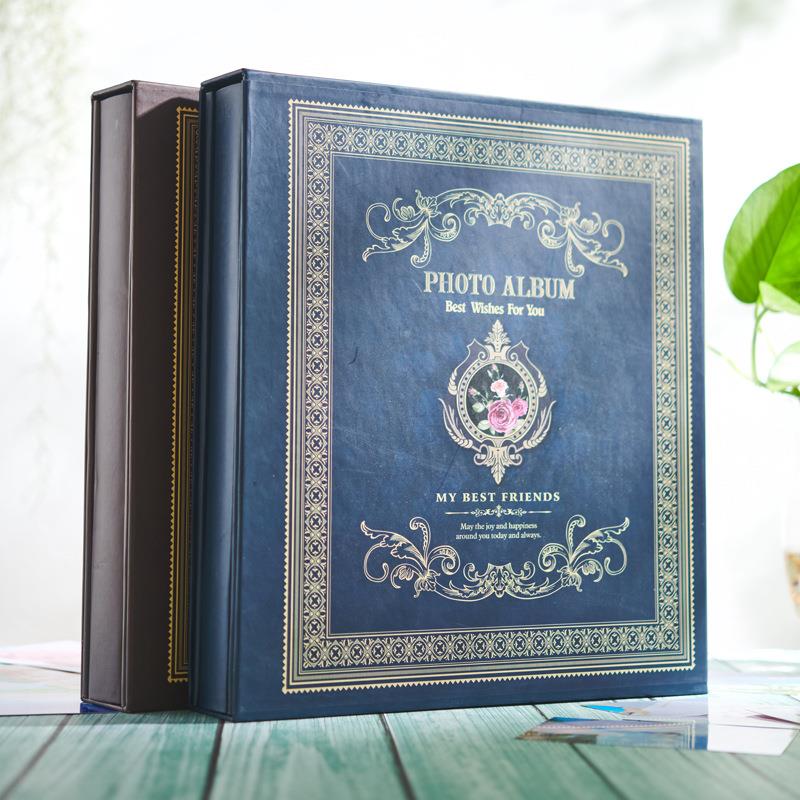 大6寸400张相册 4D 盒装相册 装订 50张内页 纸面 复古 儿童 影楼