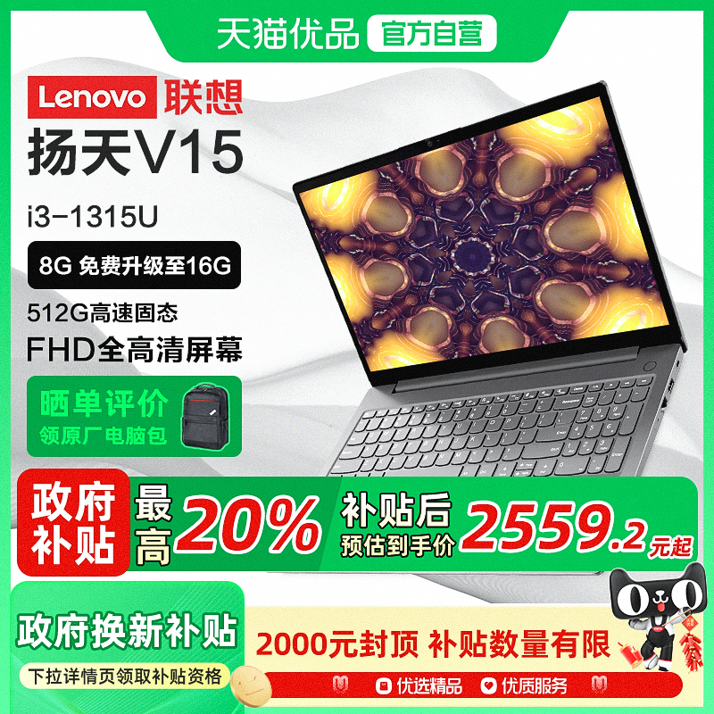 政府补贴 联想ThinkPad扬天V14V15 全固态硬盘轻薄便携商务办公游戏学生笔记本电脑高性价比