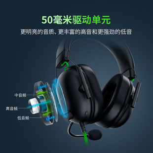 Razer雷蛇旋风黑鲨V2 X头戴式EDG电竞CS游戏耳机麦克风7.1环绕声