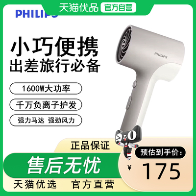 飞利浦吹风机BHD377/05家用负离子护发大风力速干电吹风筒