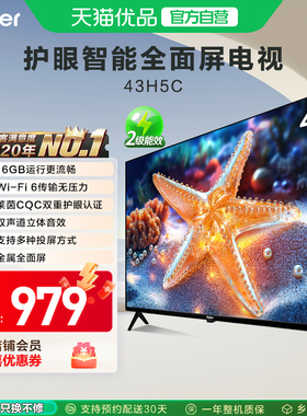 海尔电视43H5C 43英寸智能液晶网络电视机老人家用小屏政府补贴