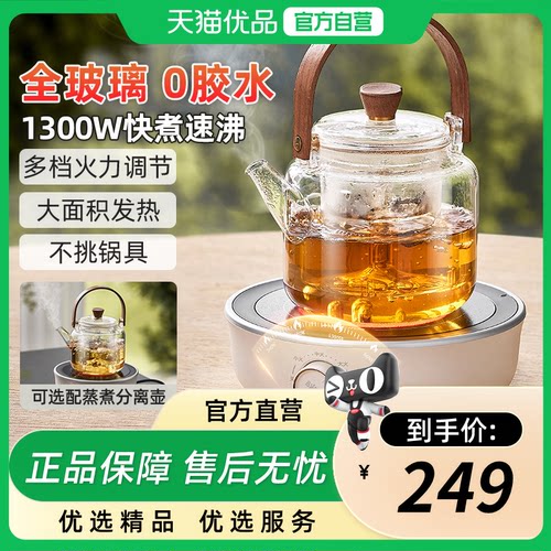 小熊电陶炉小型煮茶壶新款全玻璃养生壶家用多功能办公室煮茶炉