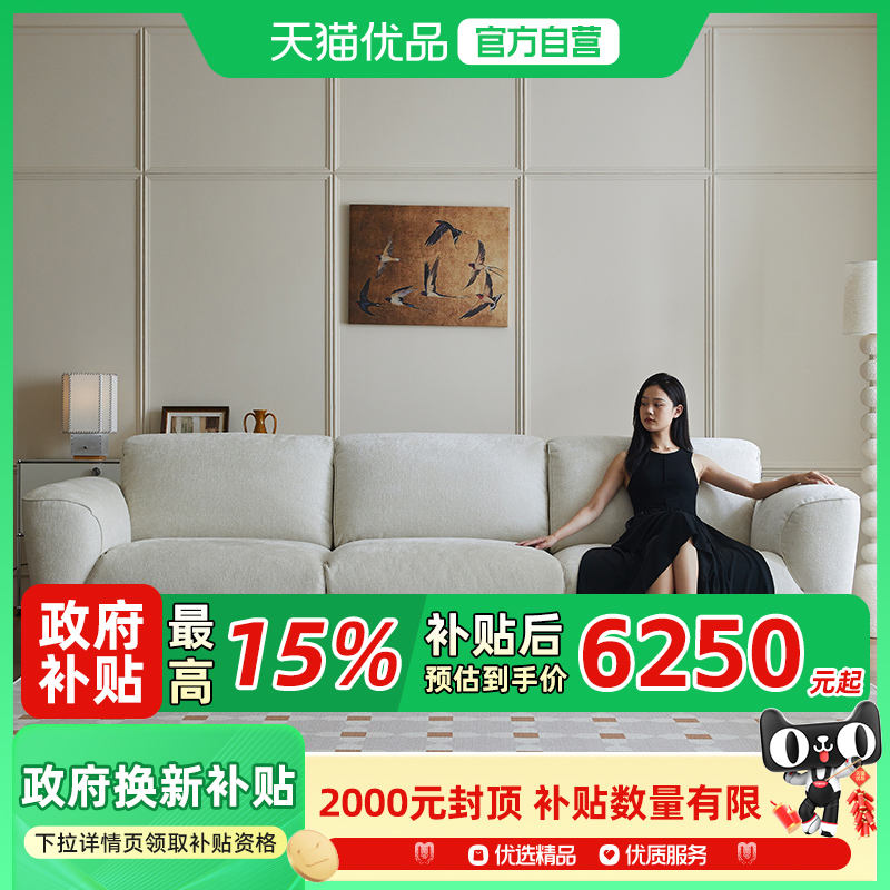 法兰丝沙发布艺菲拉客厅2025新款法式格兰德直排靠背可调节小花瓣